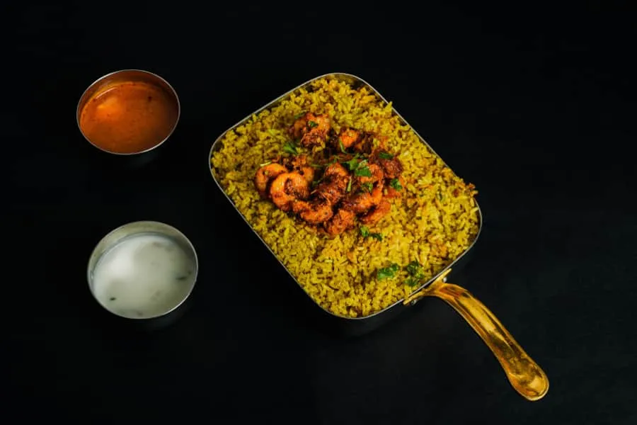 Chitti Muthyalu Prawns Fry Piece Pulao