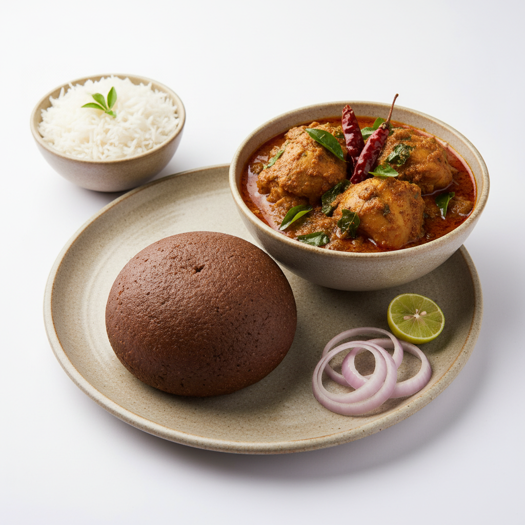 Ragi mudda+gongura chicken curry