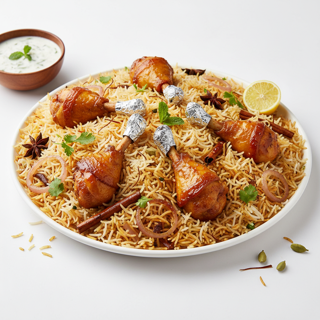 Chicken lolly pop biryani