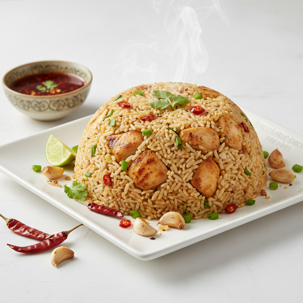 CHILLI GARLIC CHICKEN FRIED RICE