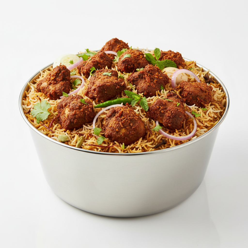 Mutton Fry piece Bucket biryani (serve 5)