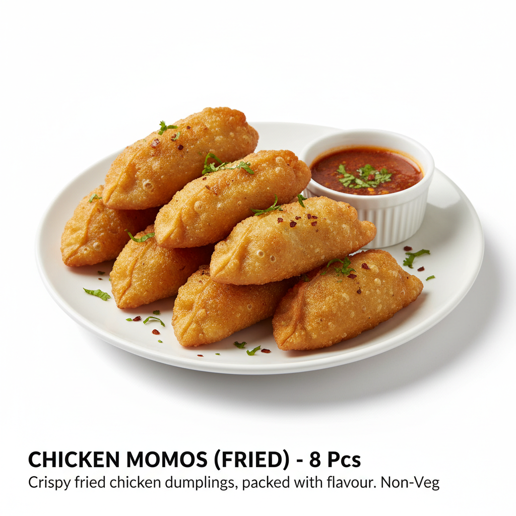 CHICKEN MOMOS (FRIED) - 8 Pcs