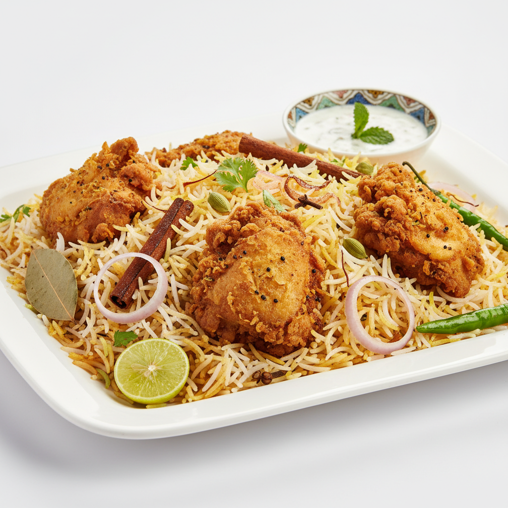 Chicken Fry peice biryani