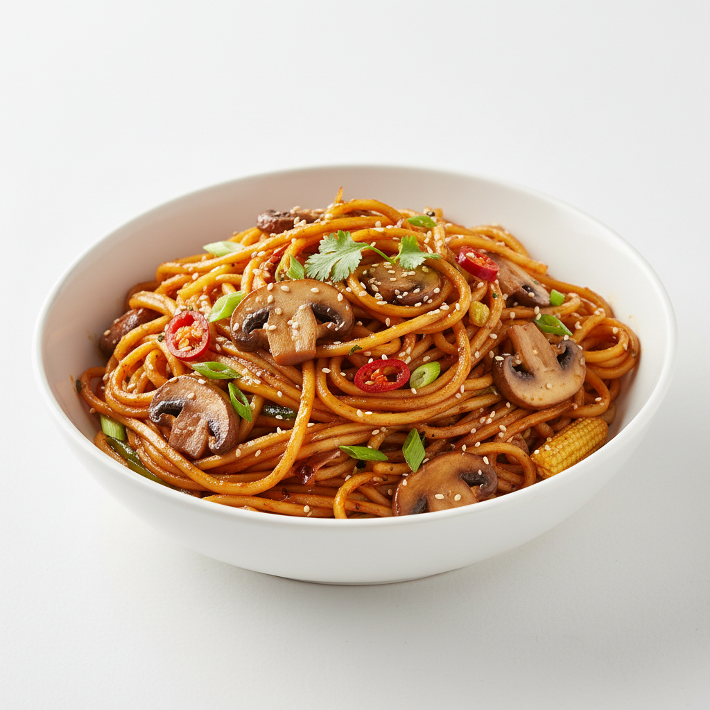 MUSHROOM SCHEZWAN NOODLES