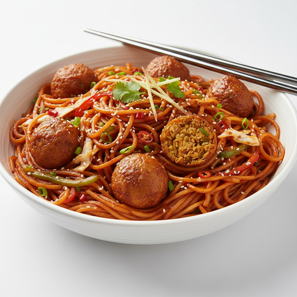 VEG MANCHURIAN SCHEZWAN NOODLES