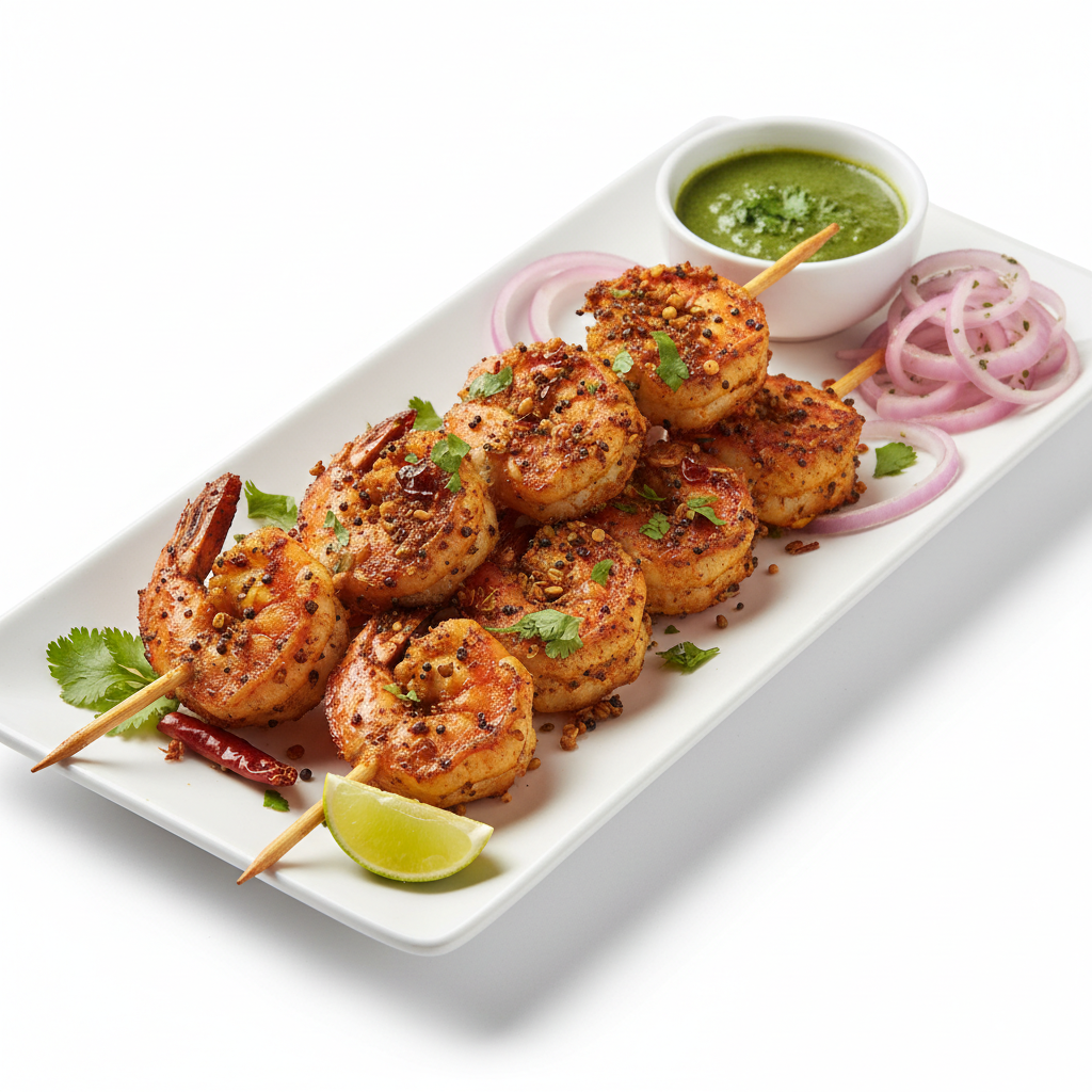 Achari Prawns Kebab