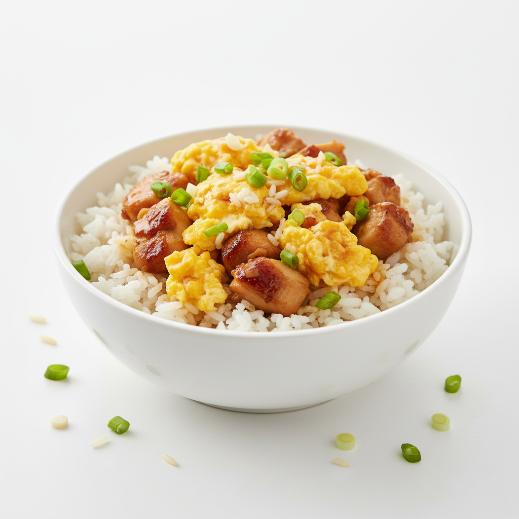 Double Egg Chicken Rice (Single)