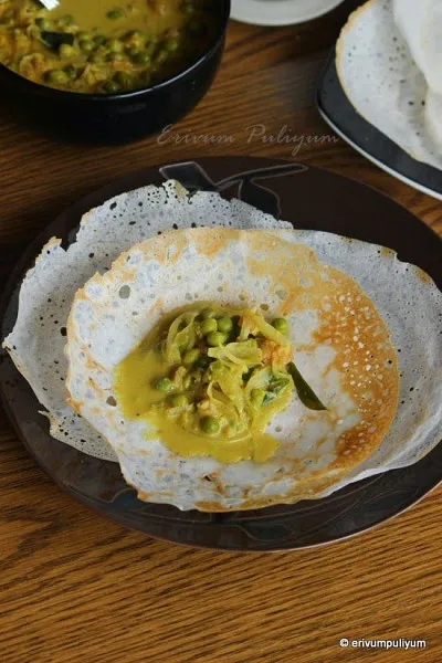 2 Appam + Green Peas Curry