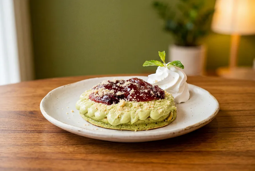 Matcha Cream Cheese & Strawberry Pancake