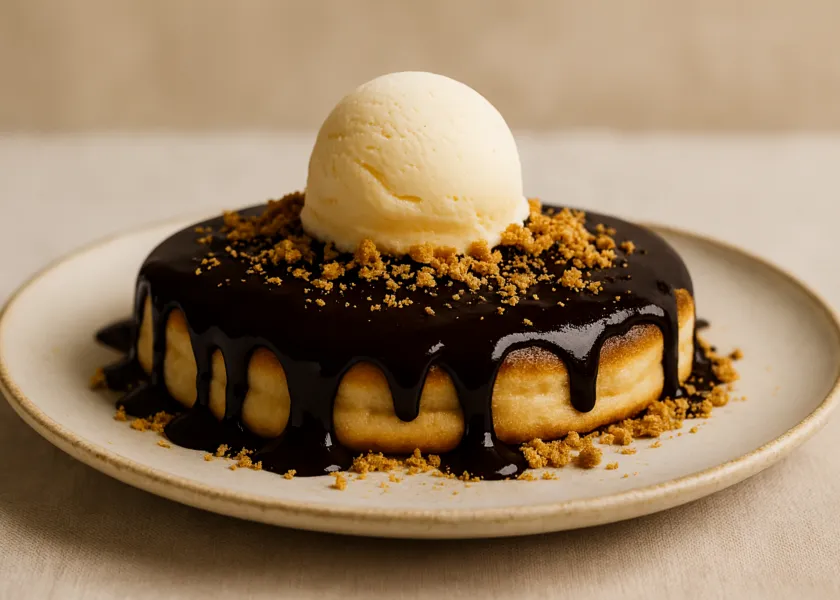Belgian Dark Chocolate Pancake Sundae