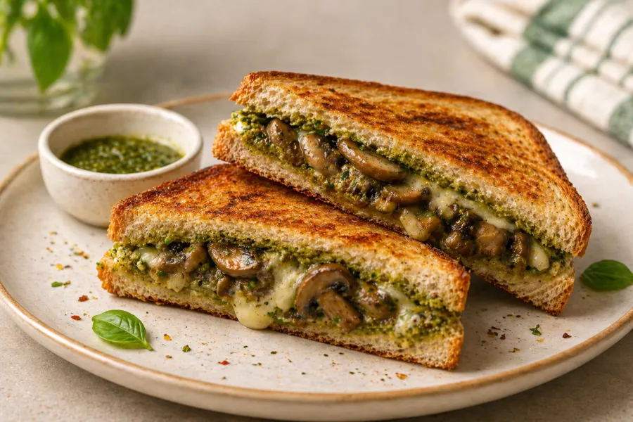 Pesto Mushroom Sandwich