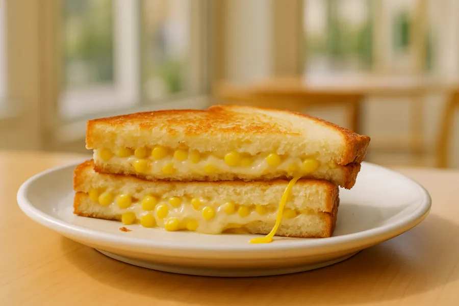 Corn And Cheese Grilled Sandwich