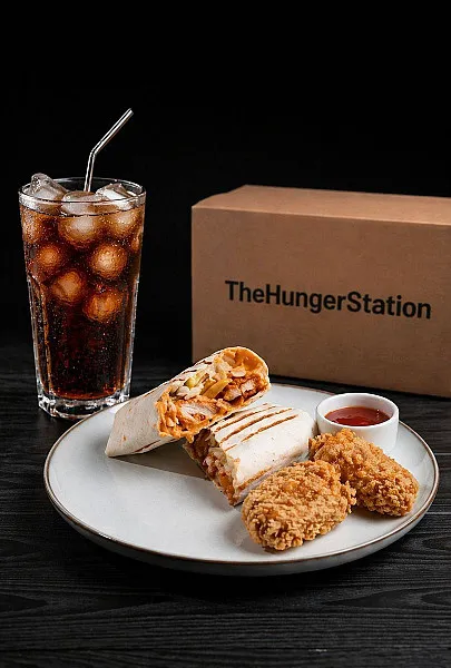 Chicken Wrap , Wings And Cool Drink
