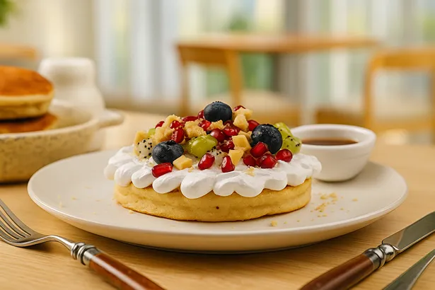 Fresh Fruit & Maple Syrup Pancake - Gluten Free