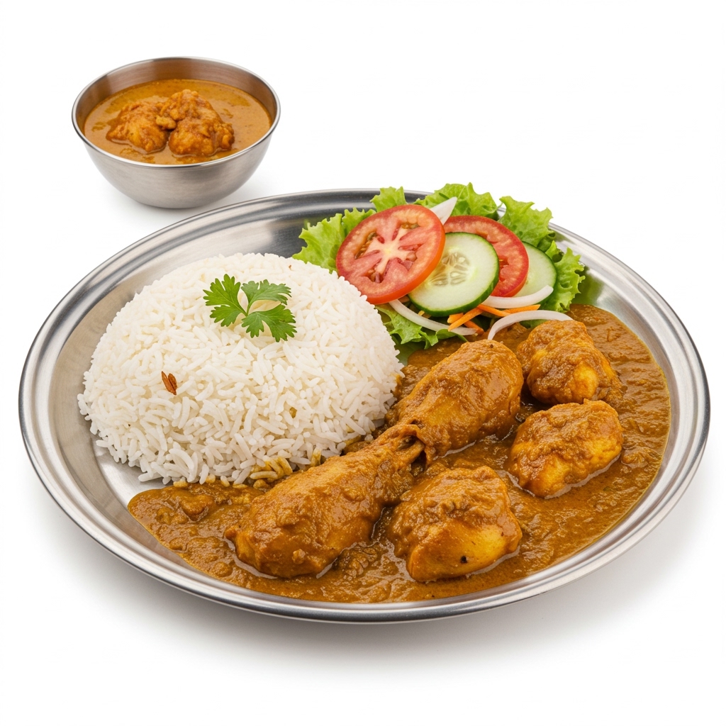 Bagara Rice + Chicken Curry + Salad