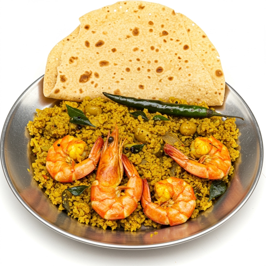 Bagara Buvva Natukodi + Prawns Fry