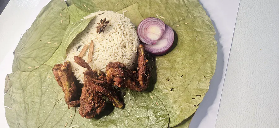 Bagara Rice With Chicken Wings Fry - Full