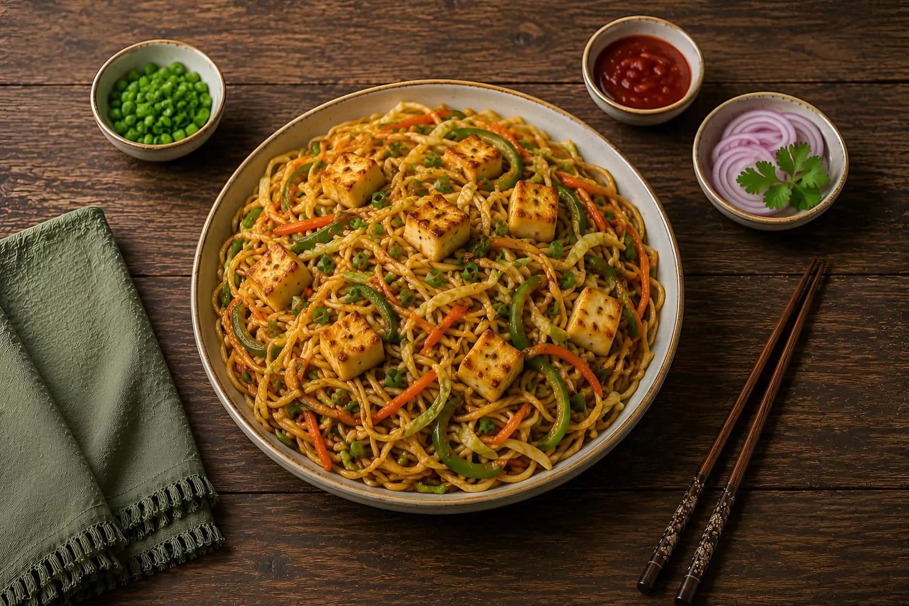 Paneer noodles