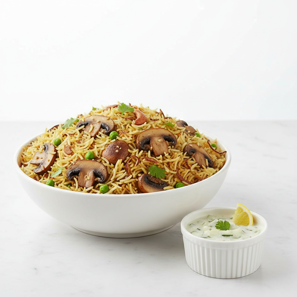 Mushroom Pulao - Full