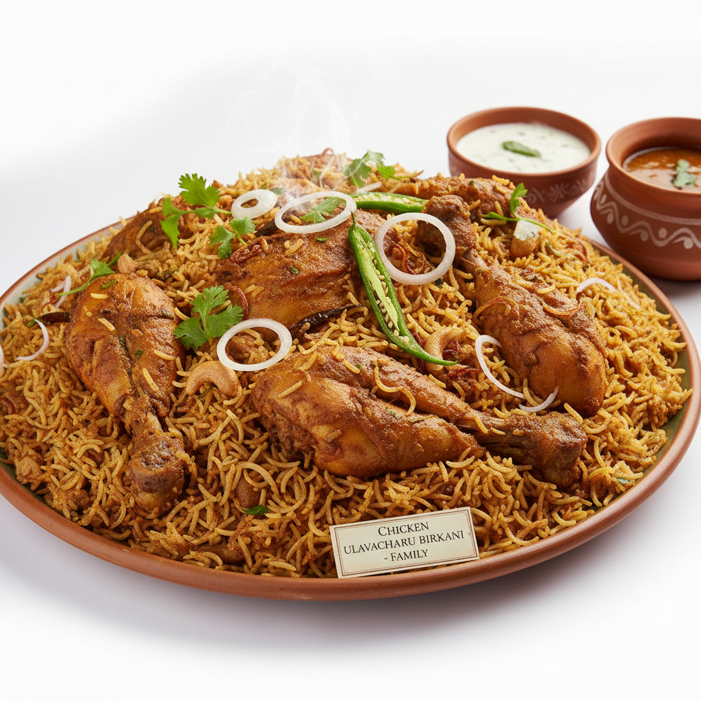 Chicken Ulavacharu Biryani - Family