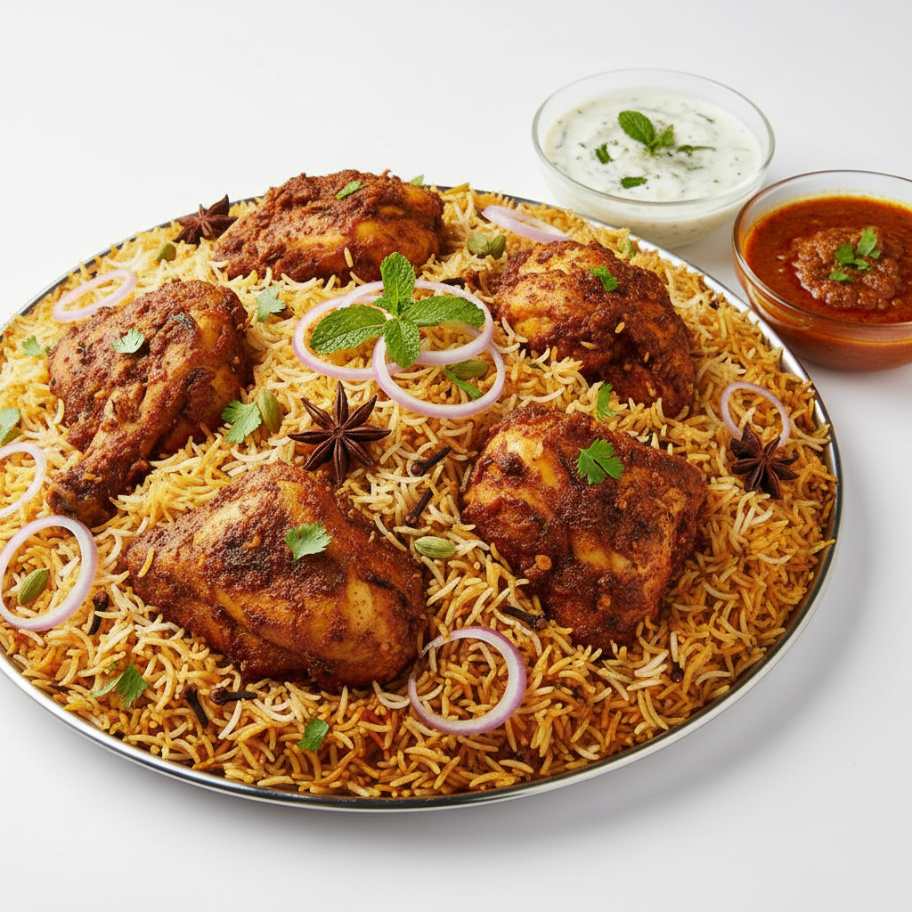 Chicken Fry Piece Biryani - Family