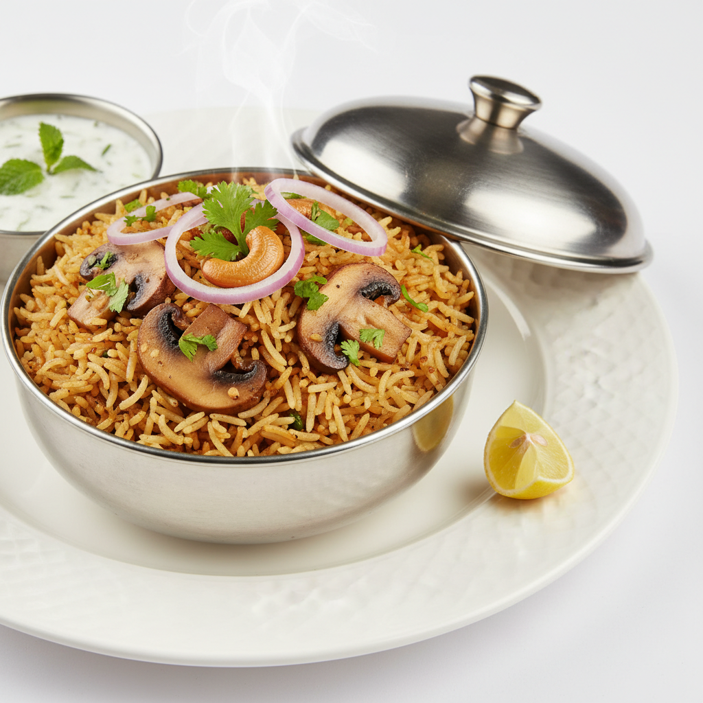 Mushrooms Biryani Single