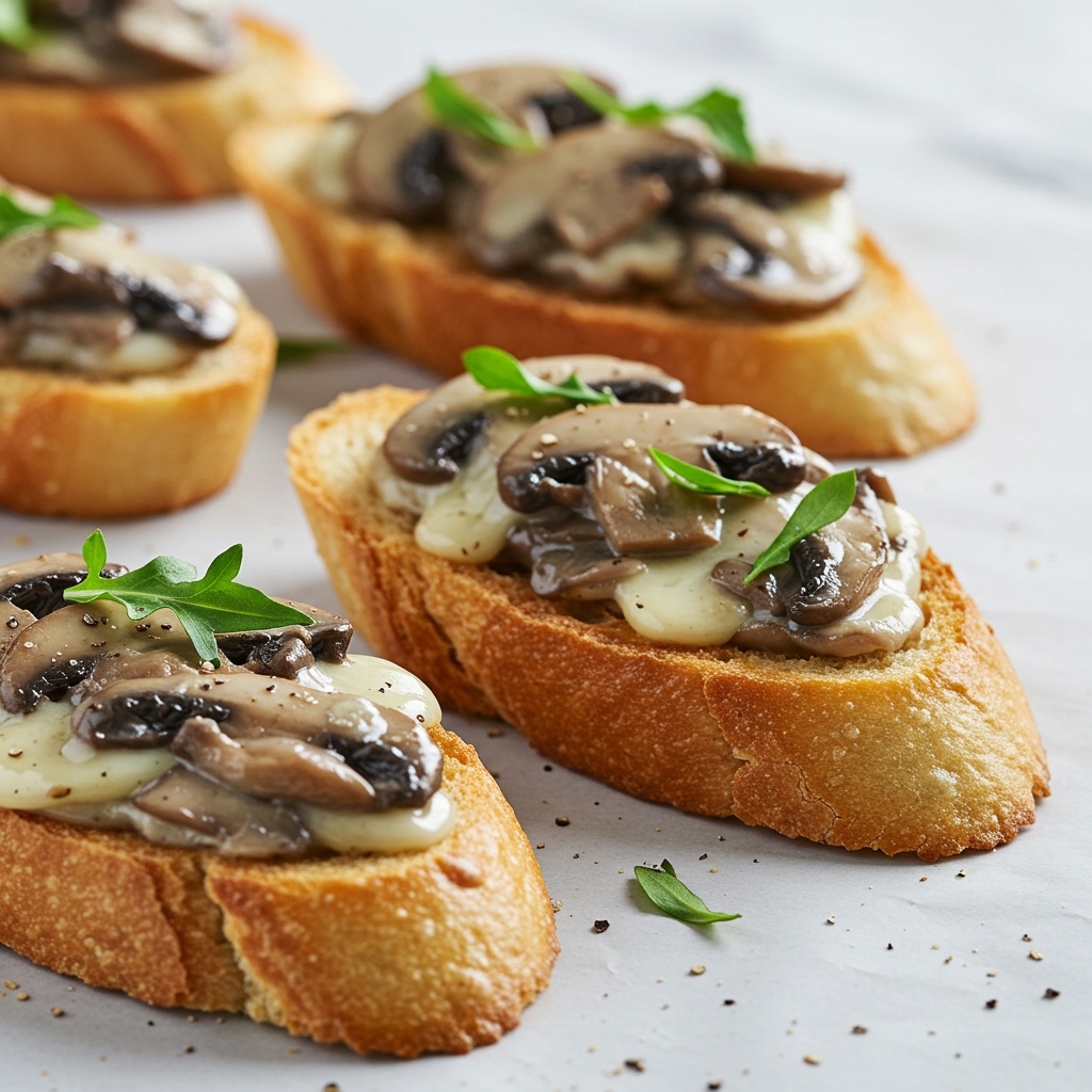 Melted Mushroom Bruschetta