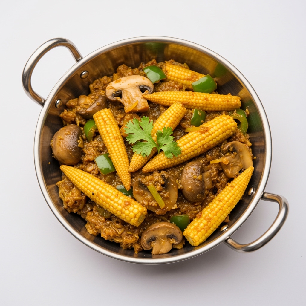 Mushroom Baby Corn Kadai
